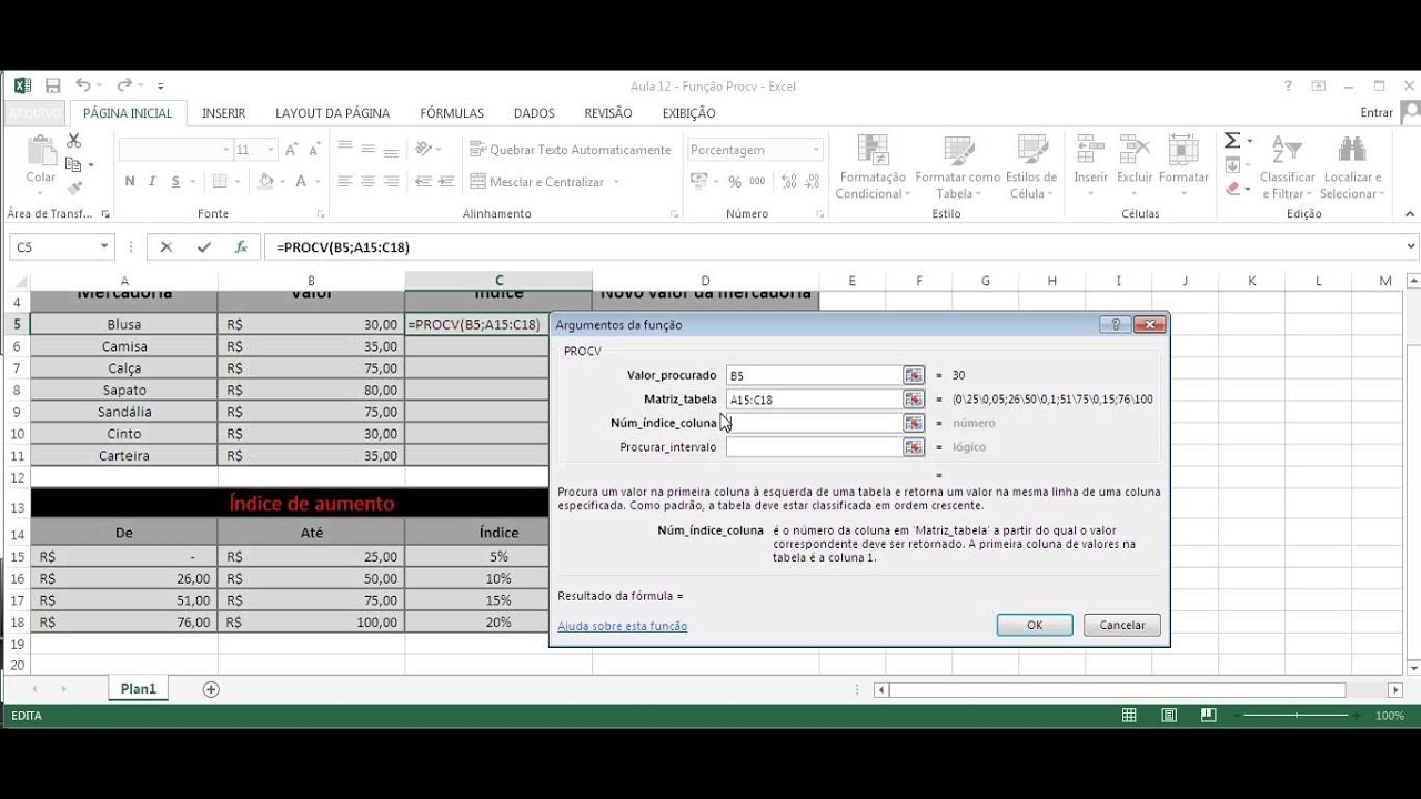 Excel 2013 Aula 12 Função Procv - YouTube