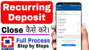 How to Close Recurring Deposit | HDFC Recurring Deposit Cancellation Process | Multiple ideas