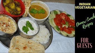 Indian Vegetarian Dinner/Lunch Menu For Guests  North Indian Thali- Quick And Easy | Real Homemaking