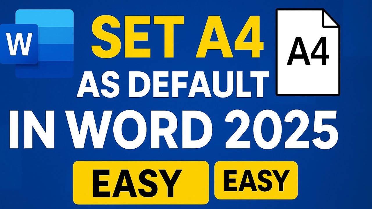 Set A4 as Default Paper Size in Word | Microsoft Word Tutorial for ...