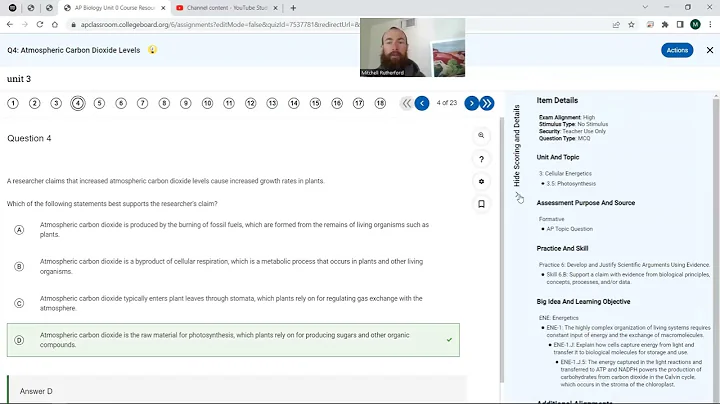 APbio APcollegeboard MCquestions unit 3 tutorial