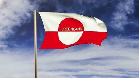 4K Greenland flag with title waving in the wind. Looping sun rises style. Animation loop Stock video