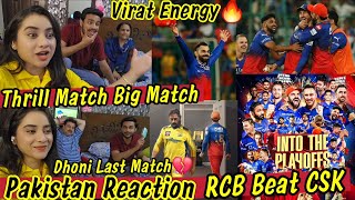 RCB Beat CSK RCB Qualify PLAYOFF Pakistan Public Reaction What a Thriller Match Virat Energy🔥