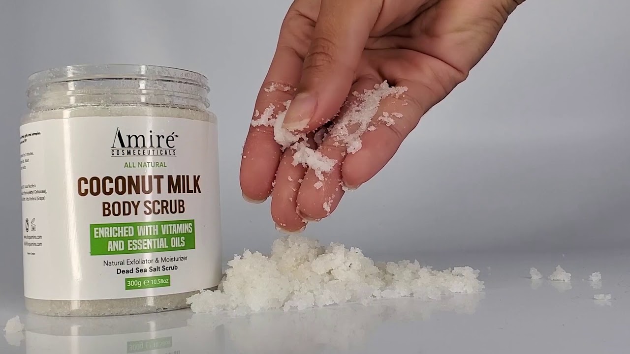 Coconut Milk Body Scrub Exfoliator and Moisturizer by Amire YouTube