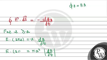 A uniform but time-varying magnetic fieldB(t) exists in a circular region of radius a and is dir....