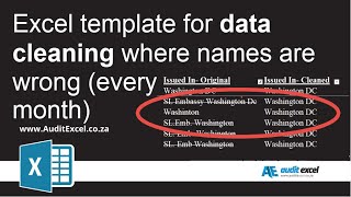 Fix lists that have the same data entry misspellings- Excel template screenshot 3