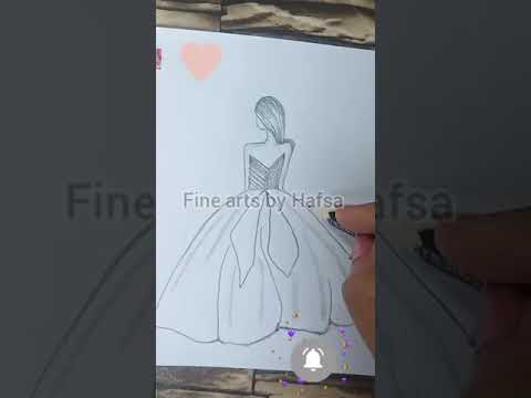 girl dress drawing easy | drawing of a girl easy | Fine Arts by Hafsa #viral #shorts #youtubeshorts