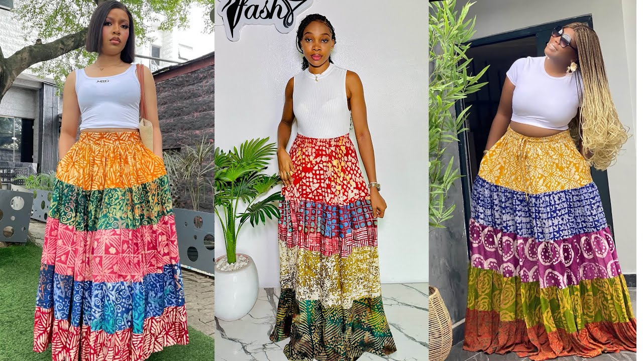 Как сшить длинную многослойную юбку-макси | Юбка-макси с расклешенной юбкой в ​​стиле адире (подх...