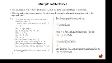 Multiple Catch Statements