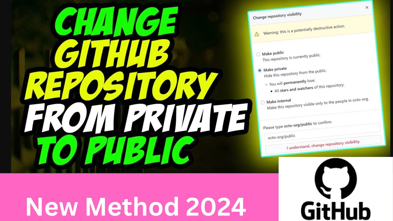 How to change github repository from private to public in 2024 - YouTube