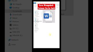 Cara mengubah satuan cm ke inch | Word 2019 | shorts