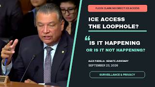 Alex Padilla Questions Flock Surveillance and ICE Data Access | Full Senate Exchange