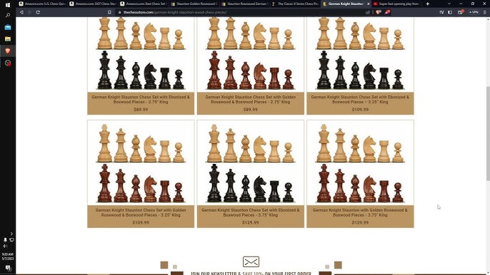 The Marvelous Series Chess Pieces 3.25 Boxwood & Ebonized