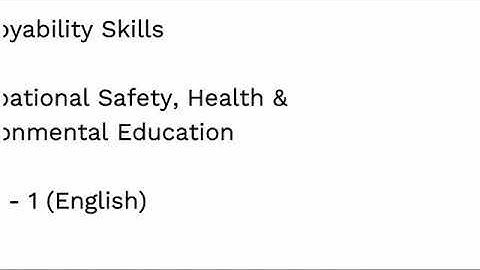 occupational Safety health and environment. employability skill iti part 1