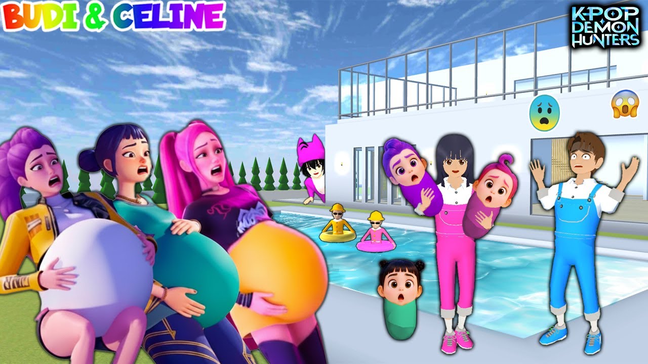 Yuta Panik KPOP DEMON HUNTERS Hamil 😱| Mio Bantu Rumi Zoey Mira Melahirkan Di Kolam Renang | Sakura