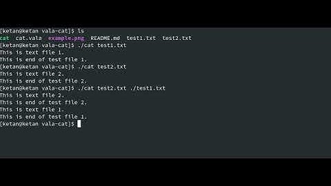 Vala-cat: concatenate files and print on the standard output