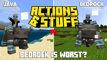 ACTIONS AND STUFF Java vs Bedrock COMPARISON (fresh animations extensions)