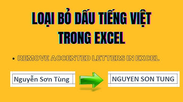 𝘾𝙖́𝙘𝙝 𝙡𝙤𝙖̣𝙞 𝙗𝙤̉ 𝙙𝙖̂́𝙪 𝙩𝙞𝙚̂́𝙣𝙜 𝙑𝙞𝙚̣̂𝙩 𝙩𝙧𝙤𝙣𝙜 𝙀𝙭𝙘𝙚𝙡 | Remove accented letters in Excel by Unikey