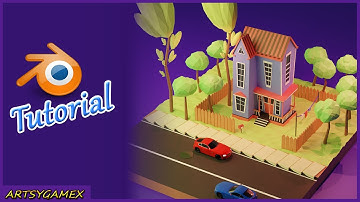 Stylized House Low Poly Illustration - Blender 2.8 Tutorial 3D Modeling and Rendering