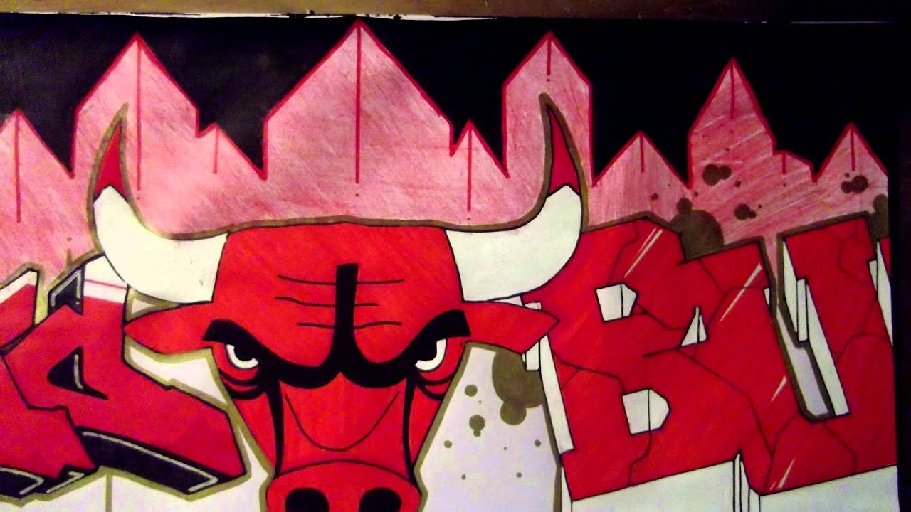 graffiti on paper "CHICAGO BULLS" - YouTube