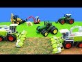 Tractor & Harvester Kids Toys | Bruder Farm Vehicles, Excavator & Trucks Unboxing | Playset at Work