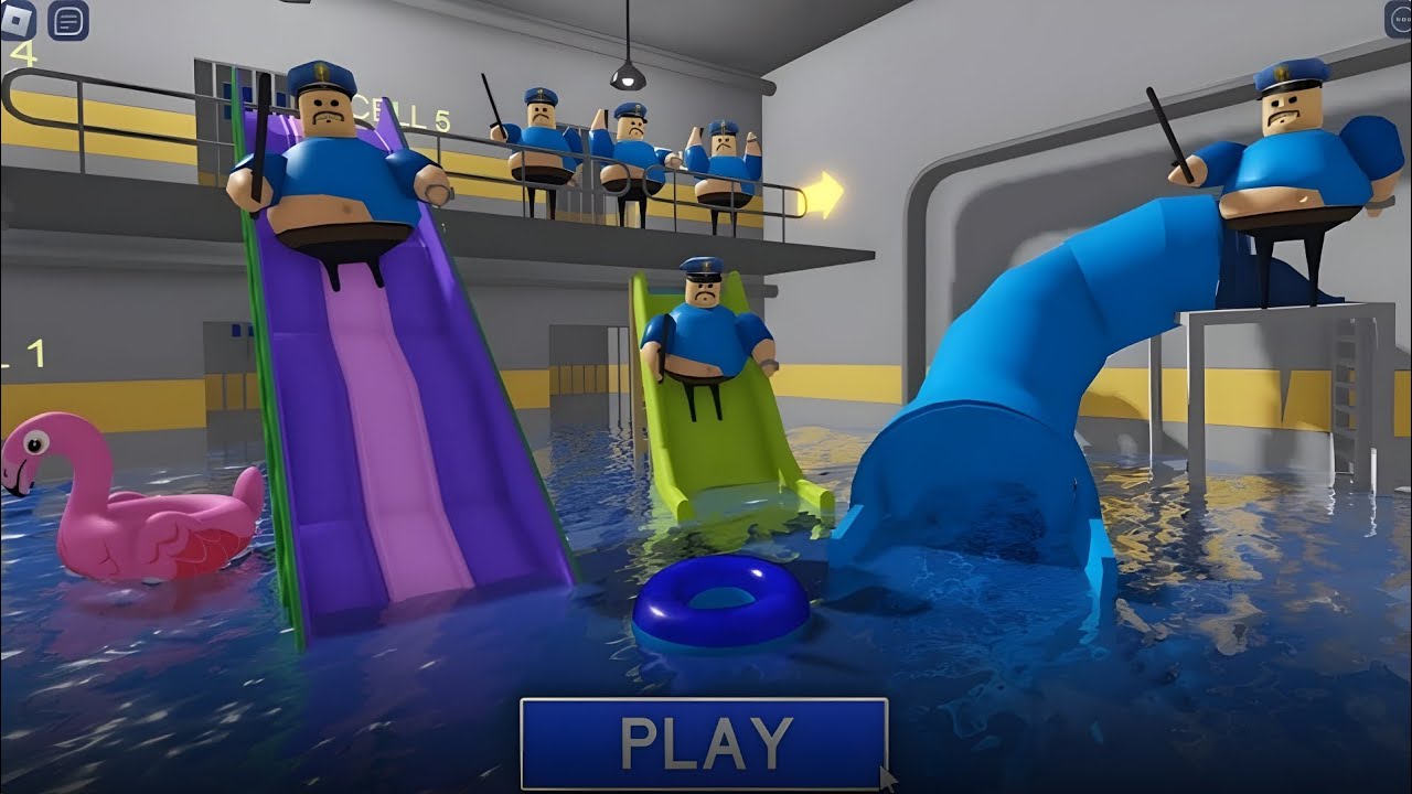 🌊WATERPARK BARRY'S PRISON RUN🌊 roblox! Gameplay walkthrough No Death 4k