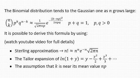 How the Binomial distribution converges to the Gaussian one