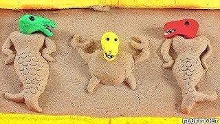 Dinosaur Sandbox Mermaid Playtime Stop Motion Playdough Cartoon Video For Kids