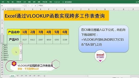 Excel教學 | Excel通过VLOOKUP函数实现跨多工作表查询