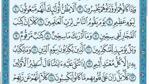 سورة المطففين من ١١ الى ٢١