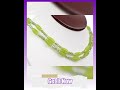 Silver Plated 19"-21" Double Strand 4mm Lentil Art Glass Lime Green Necklace