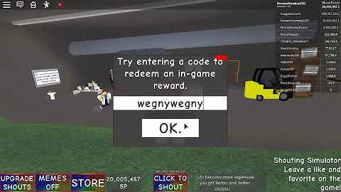 Shouting Simulator Codes!