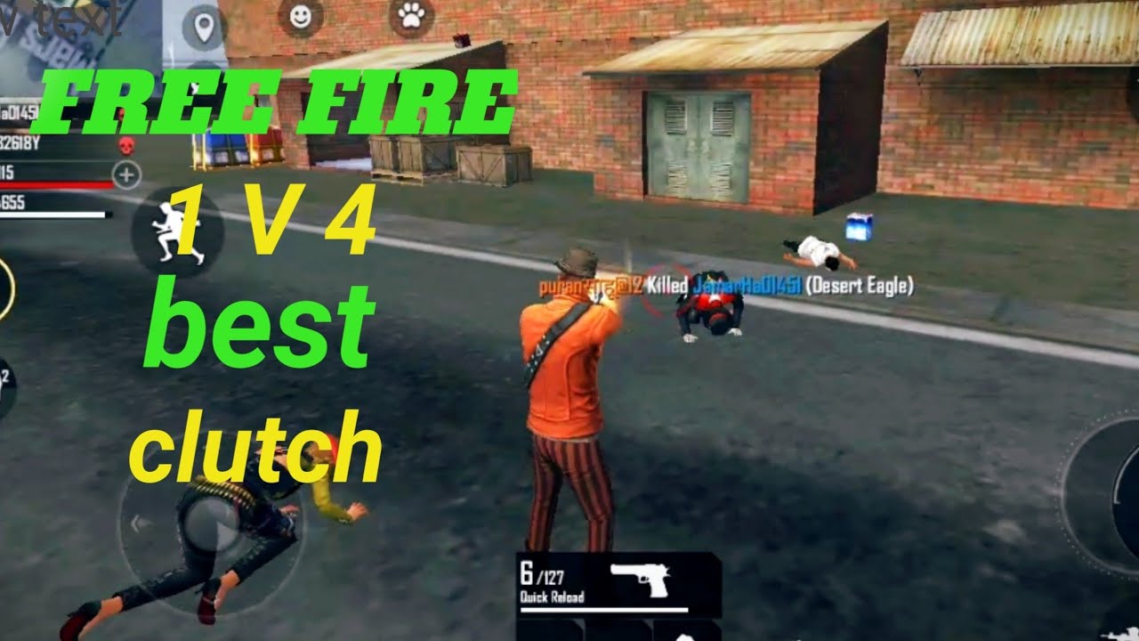 1V4 op clutch with Desert Eagle.FREE FIRE op clutch YouTube
