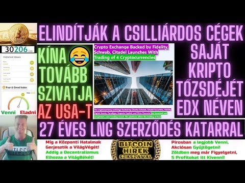 Bitcoin Hírek (1620) - Elindítják a Csilliárdos Cégek Saját Kripto Tőzsdéjét EDX Néven +Szia 30K