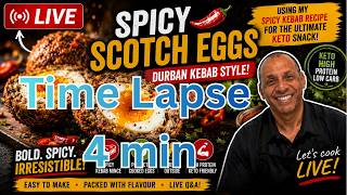 🔥 Spicy Scotch Eggs, Tomato Chutney &amp; Keto Peanut Butter Cookies | 4 Minute Cooking Time-Lapse