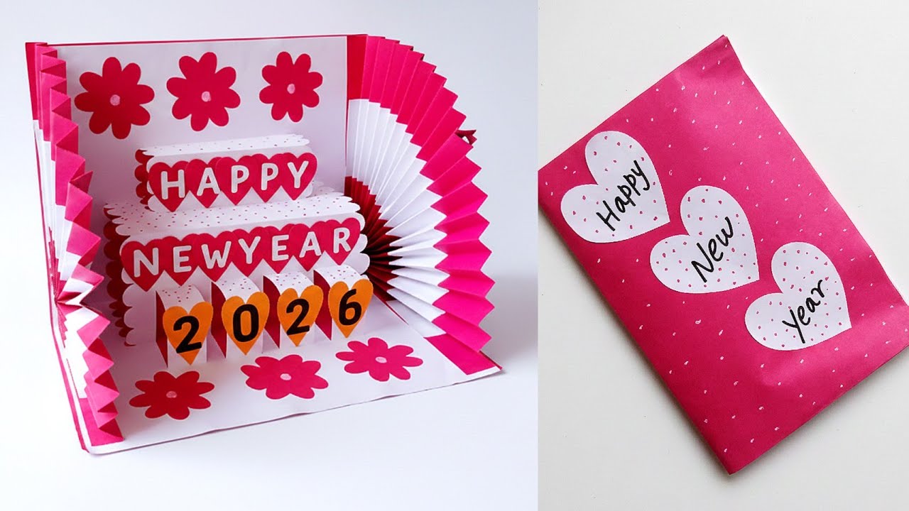 Easy & Beautiful New Year 2026 Pop -Up Card 🎉 | DIY Handmade Greeting Card Idea 