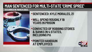 Harrisburg man sentenced for multi-state crime spree, robbing various business