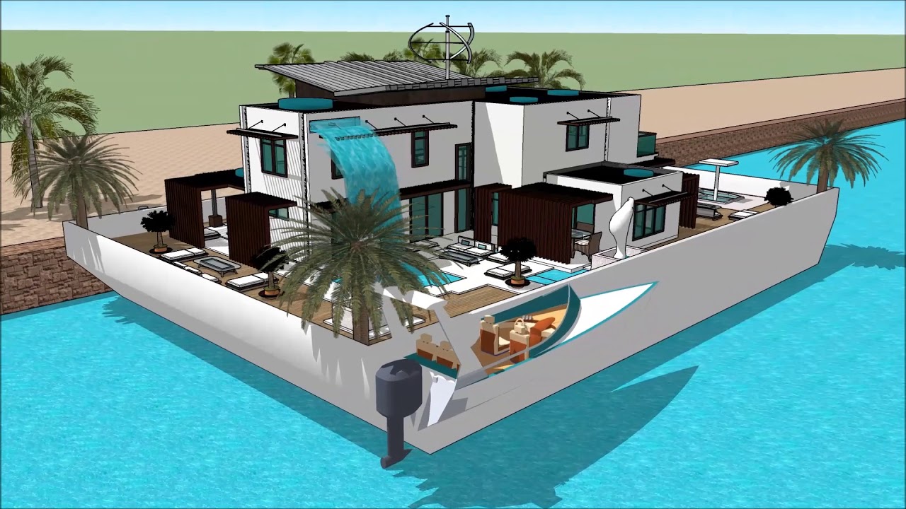 别墅靠海别墅船屋美國屋建築快題設計建築師海漂浮的房子遊艇章魚號sketchup的大屋子大厦建造豪华阿姆斯特丹in Beograd Holland Waterfr
