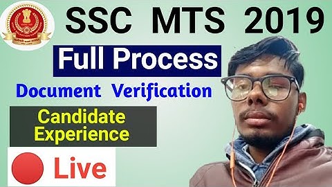 🔴 SSC MTS 2019 DV Step by Step Live Experience