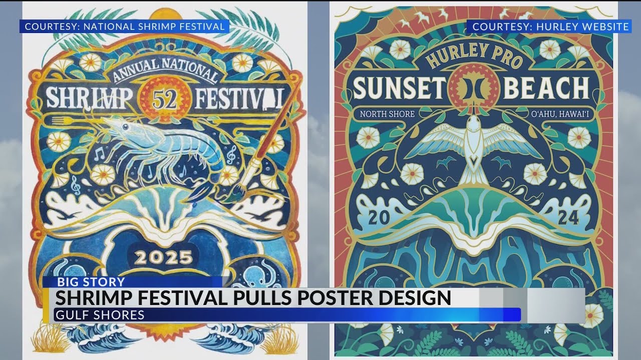 Shrimp Festival replaces 2025 poster after similar artwork from Hawaii event resurfaces