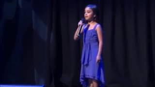7 year old girl singing The Australian National Anthem
