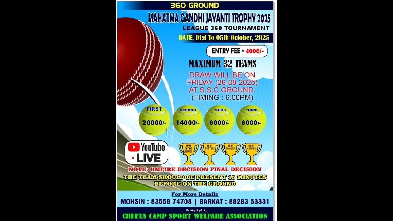 MAHATMA GANDHI JAYANTI TROPHY | FINAL DAY | 2025 | CHEETA CAMP