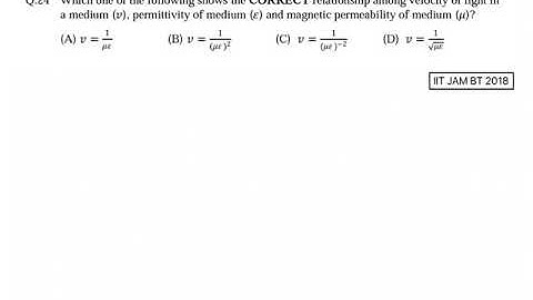Electromagnetism | Problem 1 | IIT JAM BT 2018 solved | Qs. no. 24