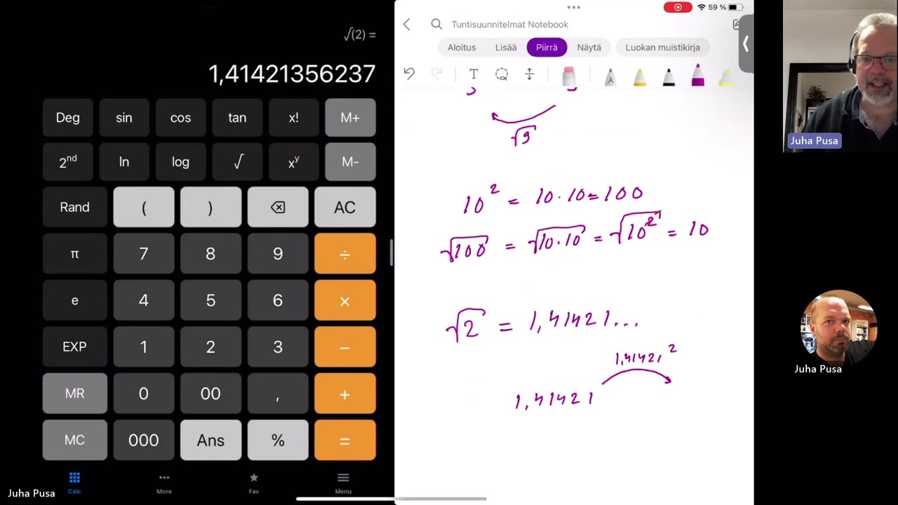 Neliöjuuri ja kuutiojuuri