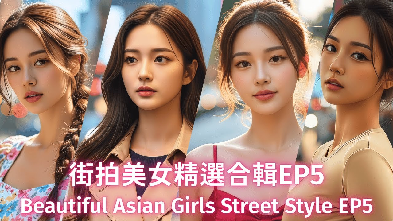 街拍美女精選合輯 EP5 | 4K 優雅AI美女街頭時尚 | Beautiful Asian Girls Street Style Lookbook 