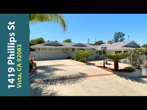1419 Phillips St, Vista, CA home video tour