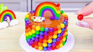 Satisfying Miniature Rainbow Chocolate Candy Cake 🌈 Tiny Rainbow Cake by DIY Cakes screenshot 3