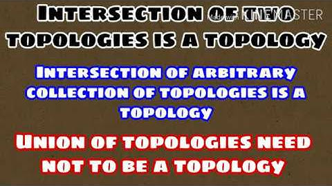 Intersection of two and arbitrary collection of topologies, Union of topologies M.Sc, BS Math lec 05