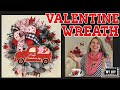 Valentine Day Wreath | DIY Dollar Tree Red Truck Mesh Wreath | Dollar Tree New Finds!