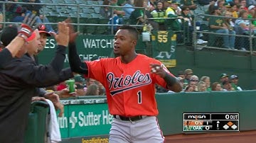 BAL@OAK: Machado drives an RBI double to left-center